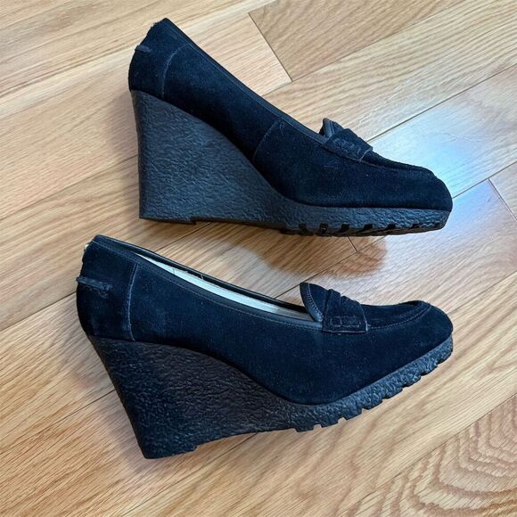 Michael Kors Shoes - Michael Kors Rory Wedge Pumps Women's Size 11 Black Suede Closed Toe